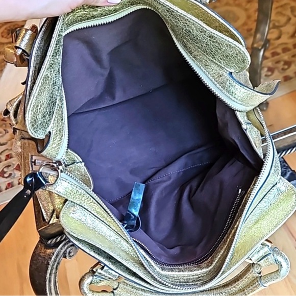 NWT CHLOÉ Elvire Cinkled Gold Leaf Leather Handbag - Picture 8 of 14